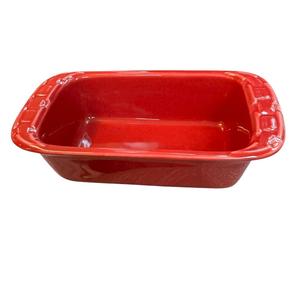 Longaberger - Pottery Woven Traditions Mini Bread Loaf Pan in Paprika 4”x8”